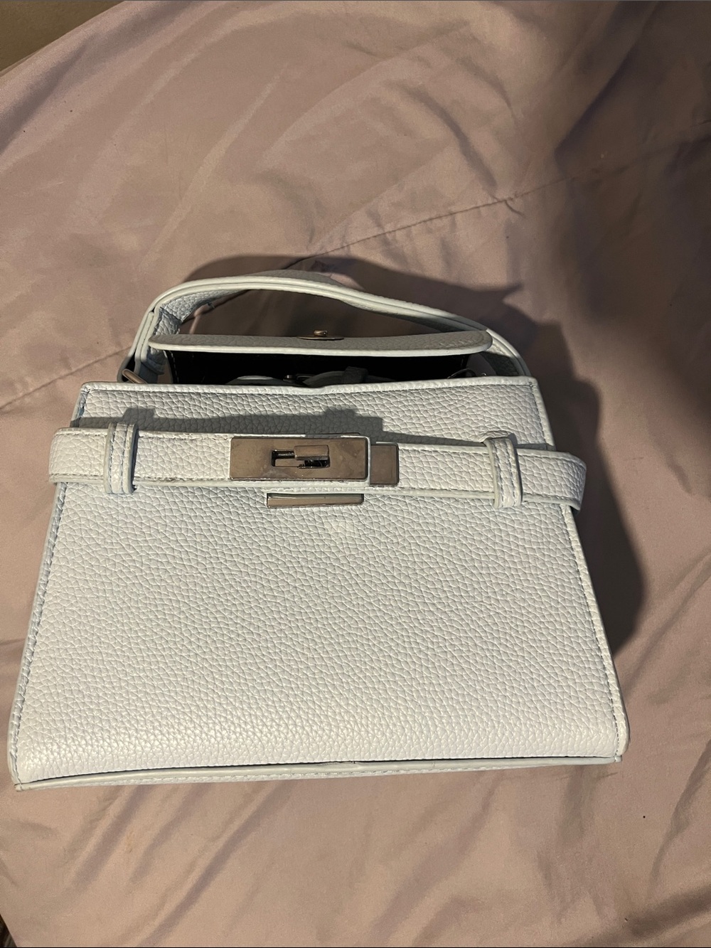 Structured pastel blueTop-Handle Satchel